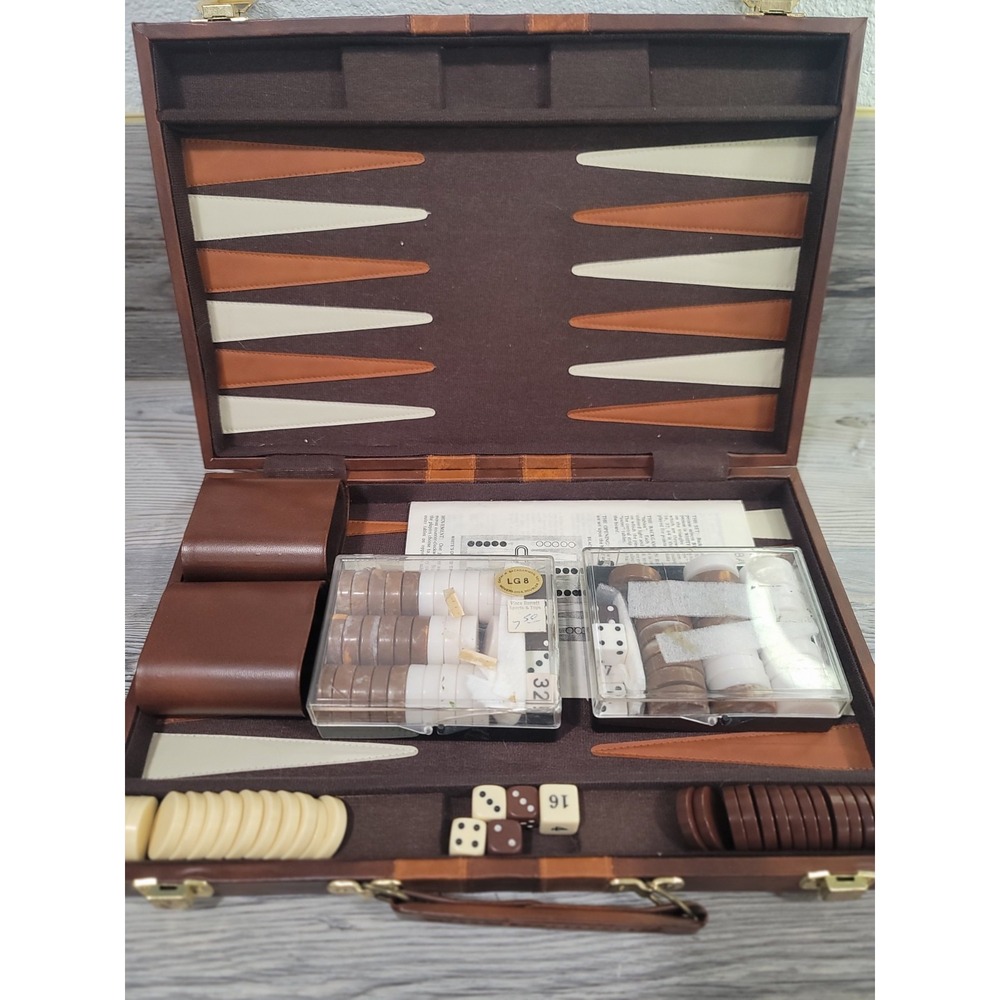 Backgammon game complete with 2 other sets of pieces From 1970's Complete